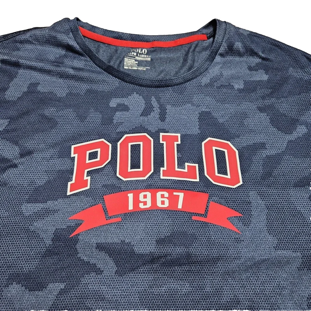 Polo Ralph Lauren Performance T-Shirt Mens 3XB Camo Big Tall Navy Active Casual